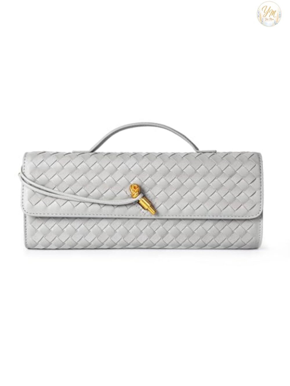 Woven Vegan Leather & Suede Evening Clutch Crossbody Bag